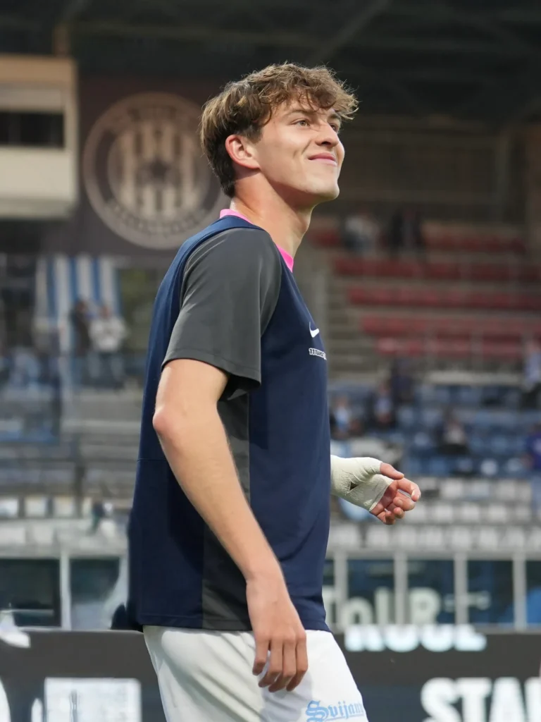 Daniel Rus of FC Slovan Liberec scores against Śląsk Wrocław in a friendly match in Jelenia Góra on 3 October 2026.