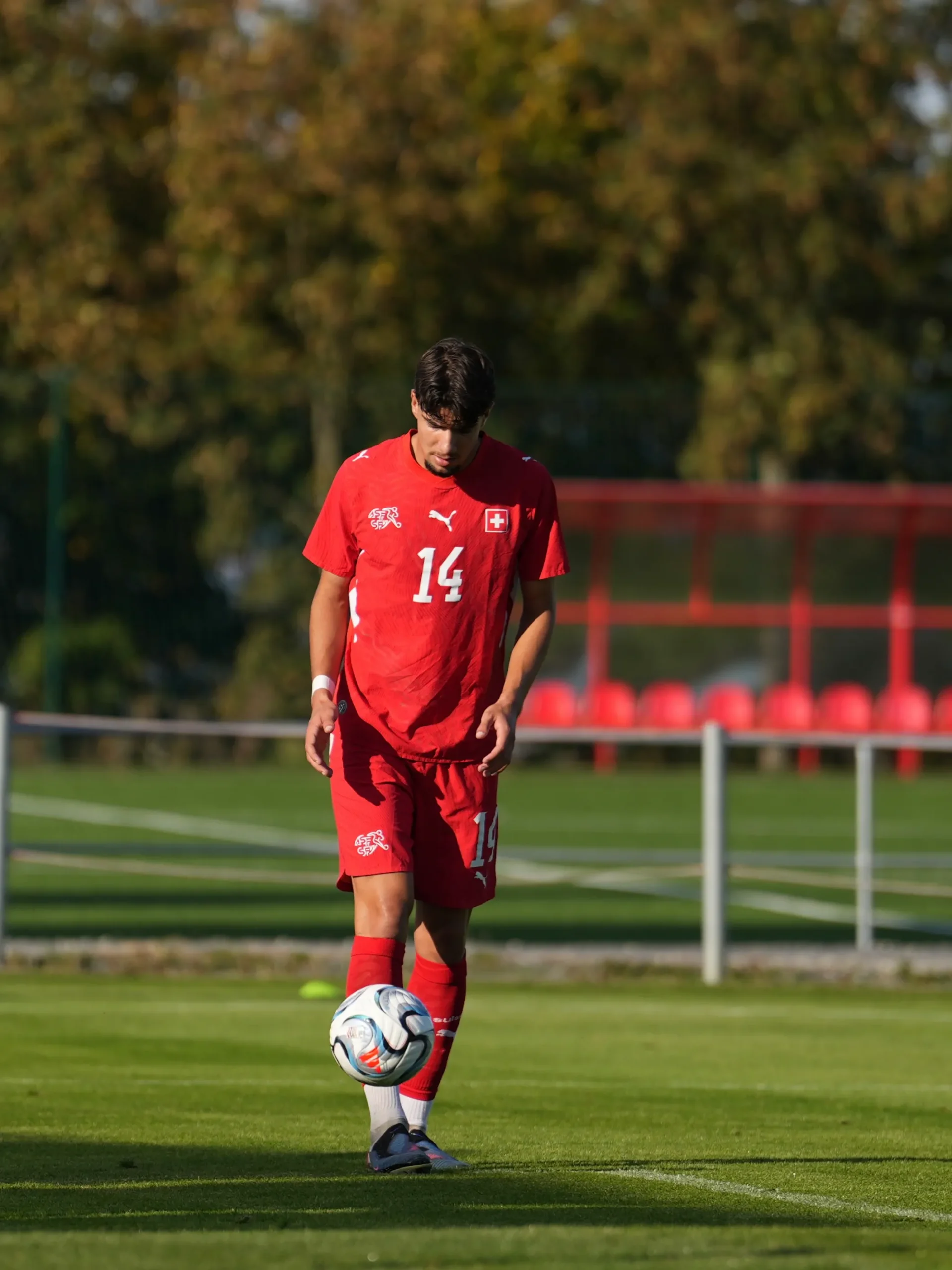 Silvio Iuliano, Swiss U18 national team footballer, during the Czechia U18 vs Switzerland U18 match, football photography by bizy26photo.