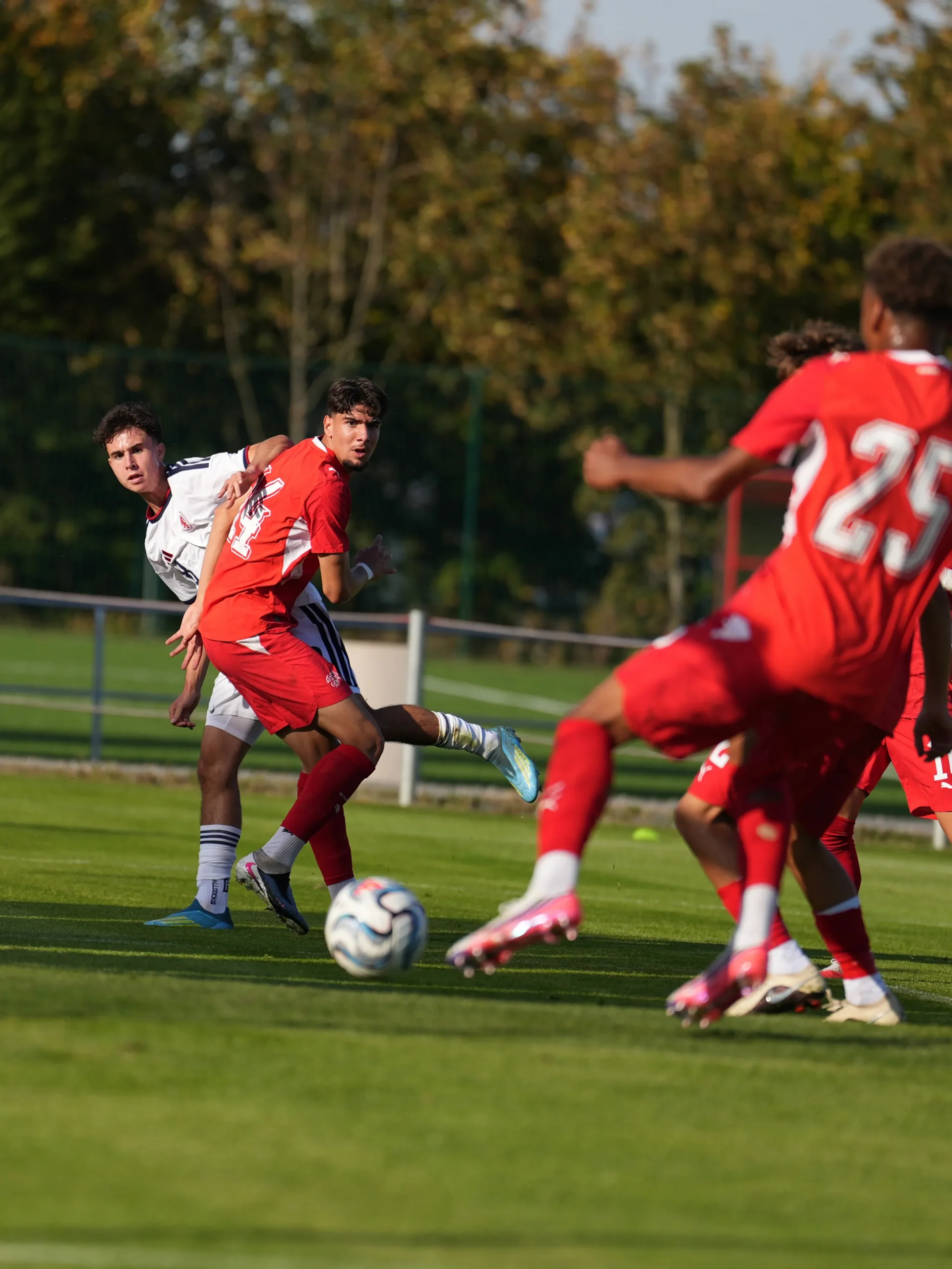 Silvio Iuliano, Swiss U18 national team footballer, during the Czechia U18 vs Switzerland U18 match, football photography by bizy26photo.