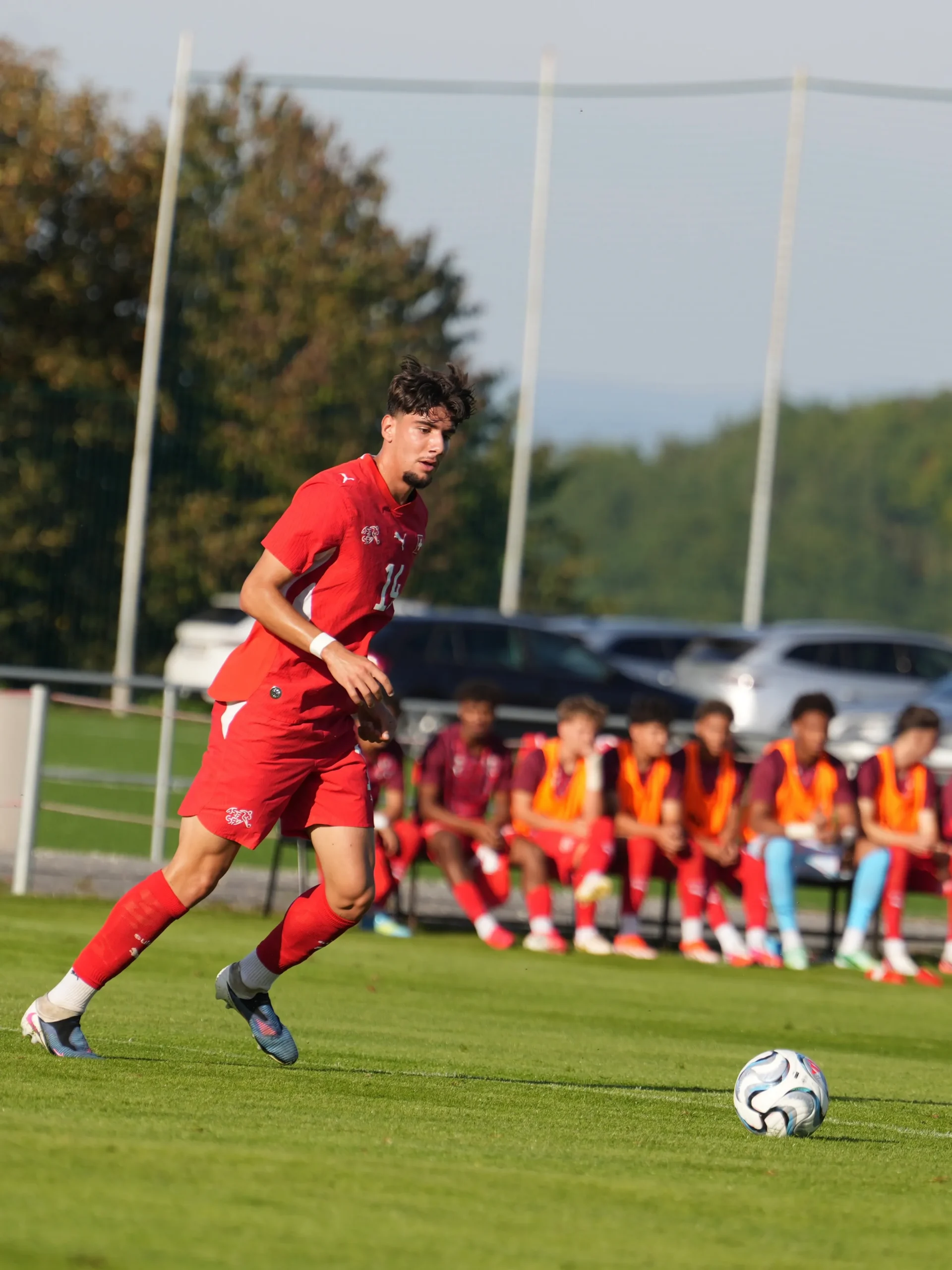 Silvio Iuliano, Swiss U18 national team footballer, during the Czechia U18 vs Switzerland U18 match, football photography by bizy26photo.