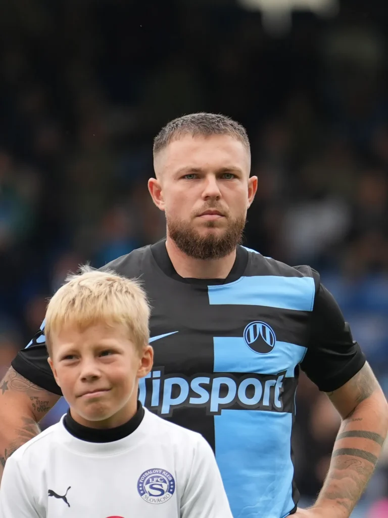 Vasil Kušej: Man of the Match Despite Slovan Liberec’s 0–2 Defeat Vasil Kušej, FC Slovan Liberec player, during a football match – bizy26photo.