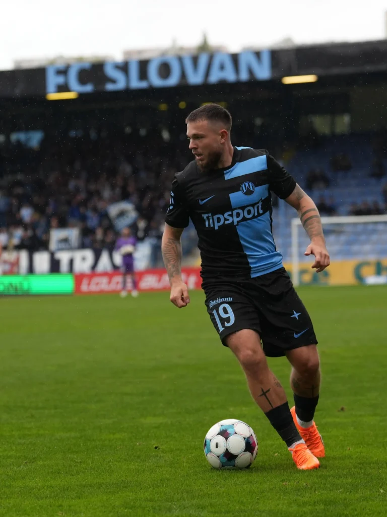 Vasil Kušej, FC Slovan Liberec player, during a football match – bizy26photo.
